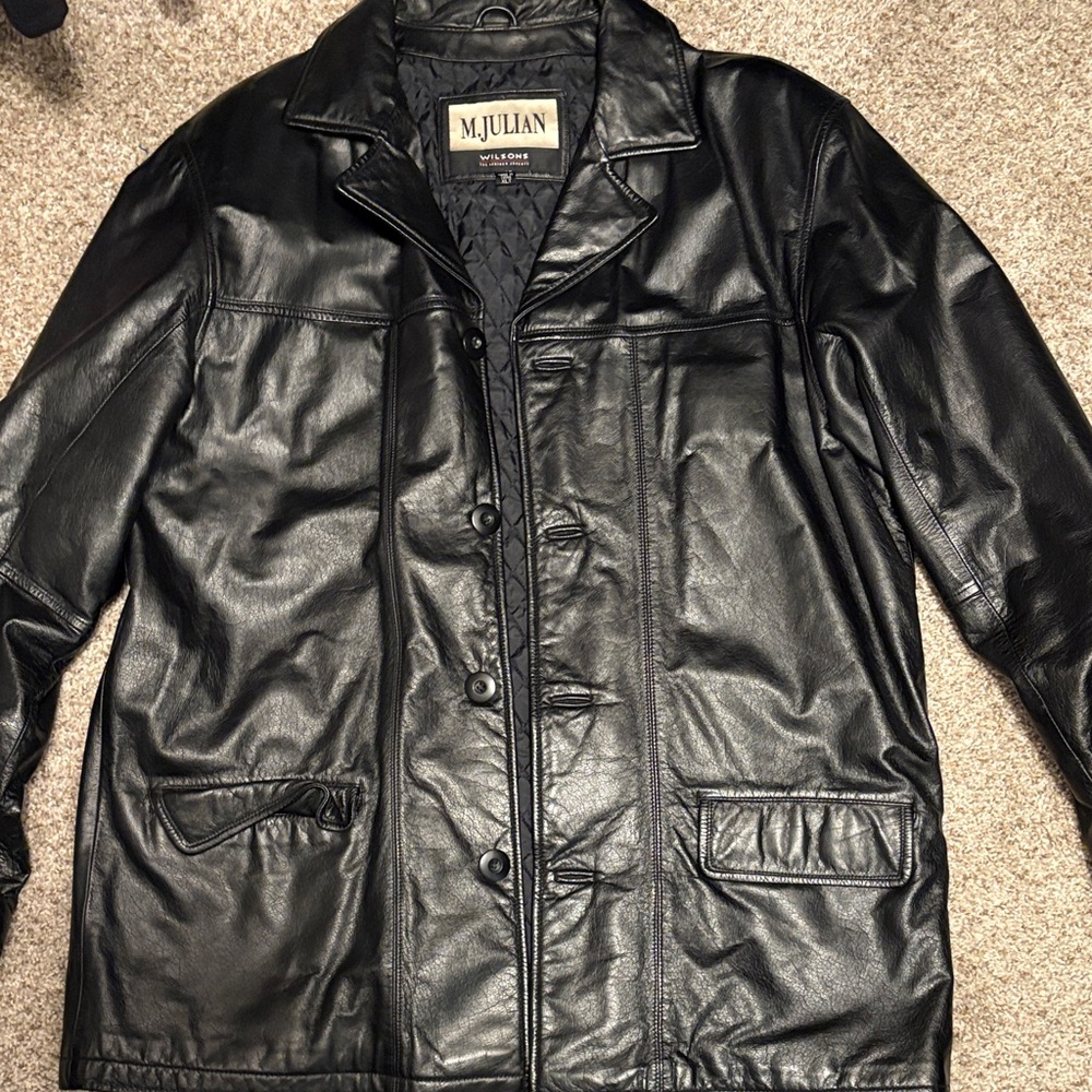 Wilsons Leather Black Shirt Jacket for Men